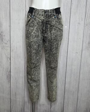 VTG 80s 90s Bugle Boy Acid Wash Jeans w/ Rasta Stitching, 30" Waist